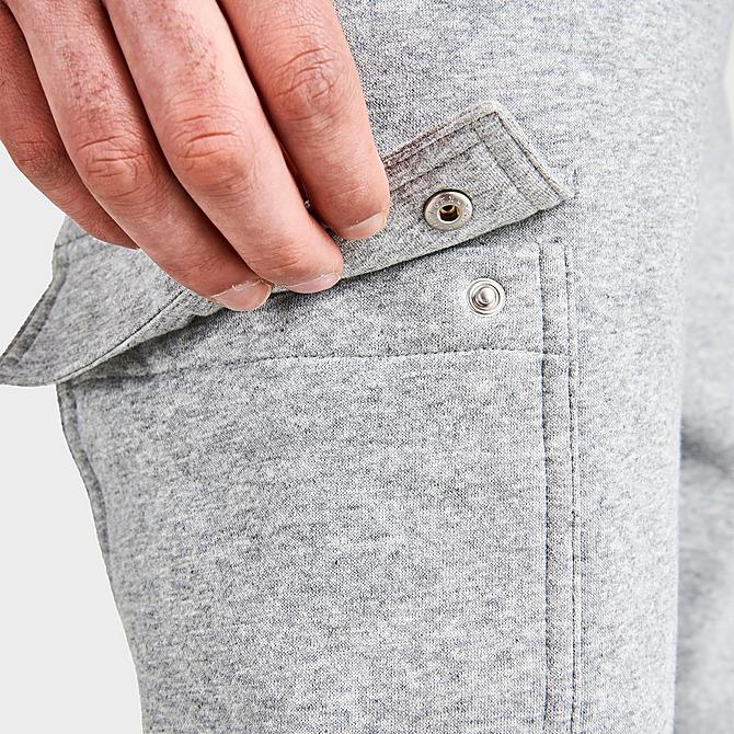On Model 6 view of Men's Nike Sportswear Club Fleece Cargo Jogger Pants in Dark Grey Click to zoom