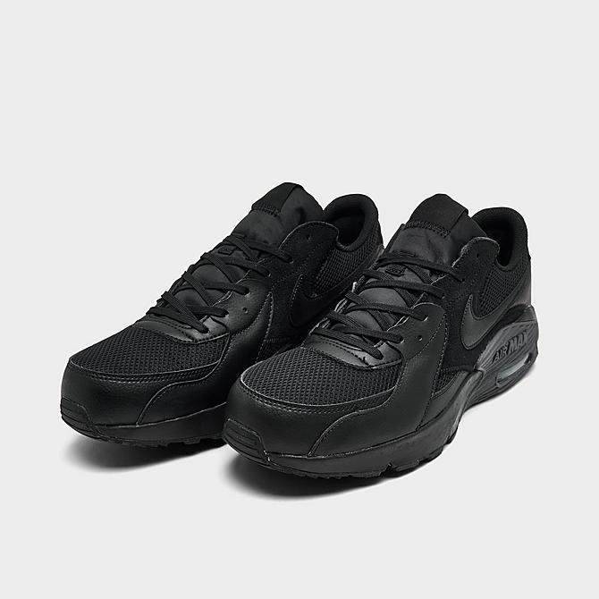 Three Quarter view of Men's Nike Air Max Excee Casual Shoes in Black/Dark Grey/Black Click to zoom