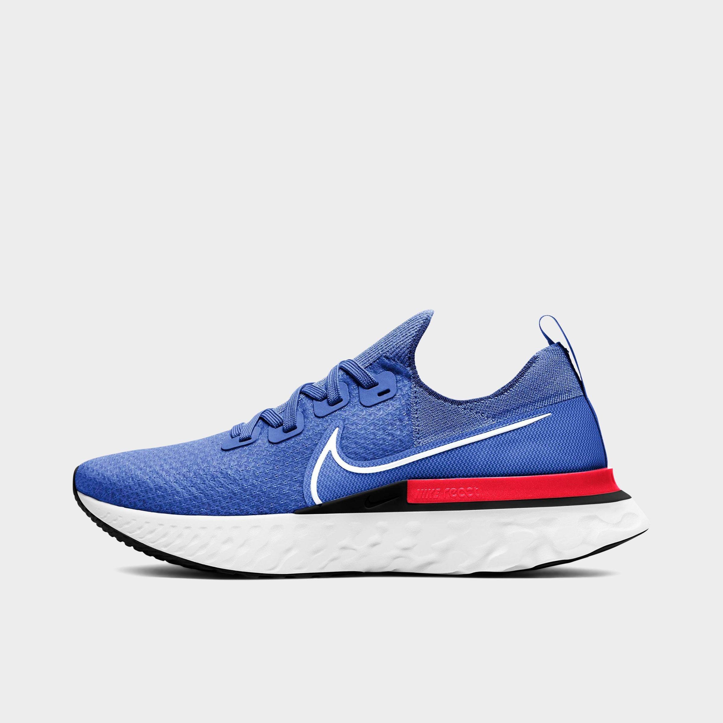 nike flyknit blue running shoes