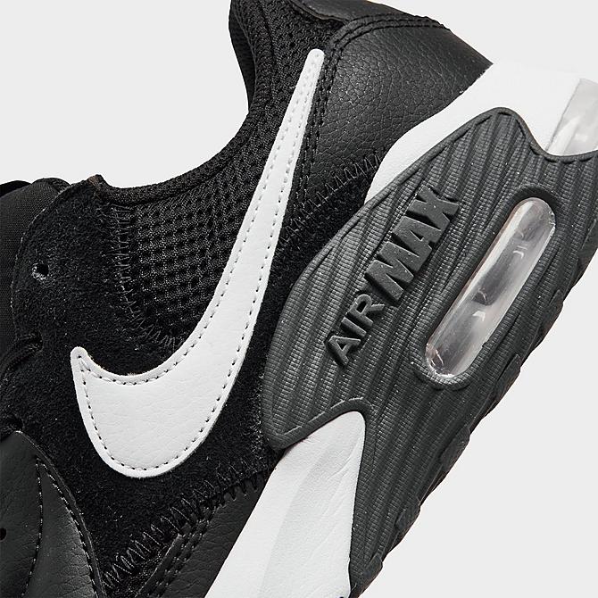 Front view of Women's Nike Air Max Excee Casual Shoes in Black/Dark Grey/White Click to zoom