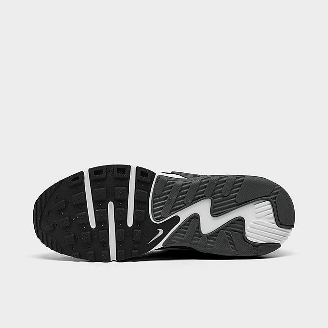 Bottom view of Women's Nike Air Max Excee Casual Shoes in Black/Dark Grey/White Click to zoom