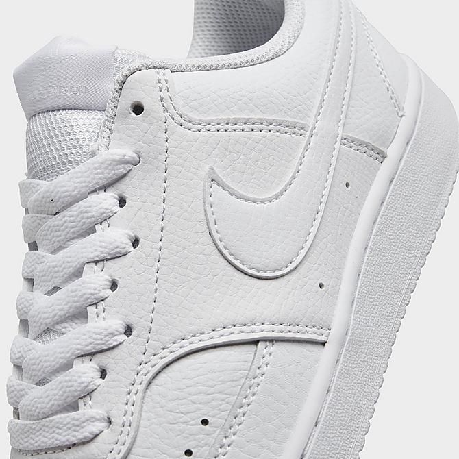 Front view of Women's Nike Court Vision Low Casual Shoes in White/White/White Click to zoom