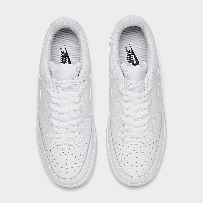 Back view of Women's Nike Court Vision Low Casual Shoes in White/White/White Click to zoom