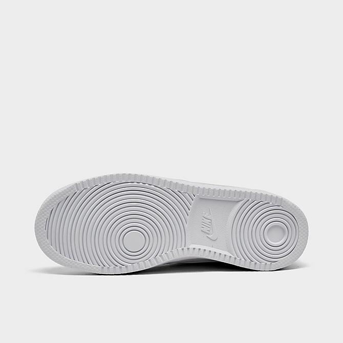 Bottom view of Women's Nike Court Vision Low Casual Shoes in White/White/White Click to zoom