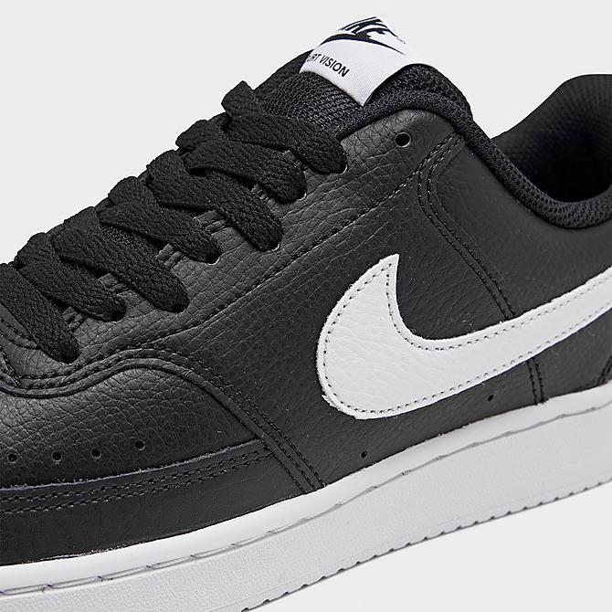 Front view of Men's Nike Court Vision Low Casual Shoes in Black/White/Photon Dust Click to zoom