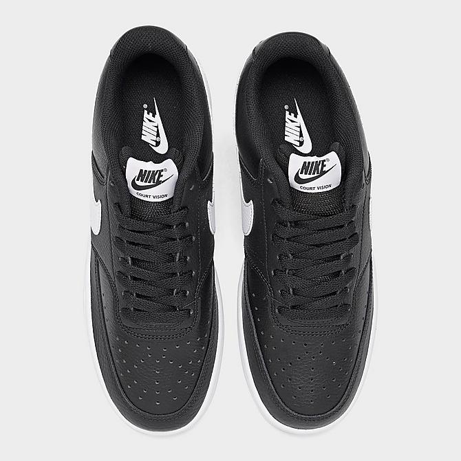 Left view of Men's Nike Court Vision Low Casual Shoes in Black/White/Photon Dust Click to zoom
