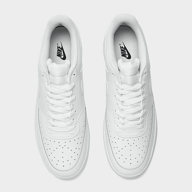 Back view of Men's Nike Court Vision Low Casual Shoes in Triple White Click to zoom
