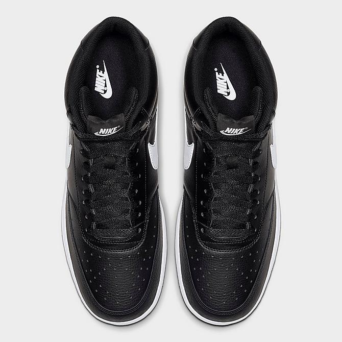 Back view of Men's Nike Court Vision Mid Casual Shoes in Black/White Click to zoom