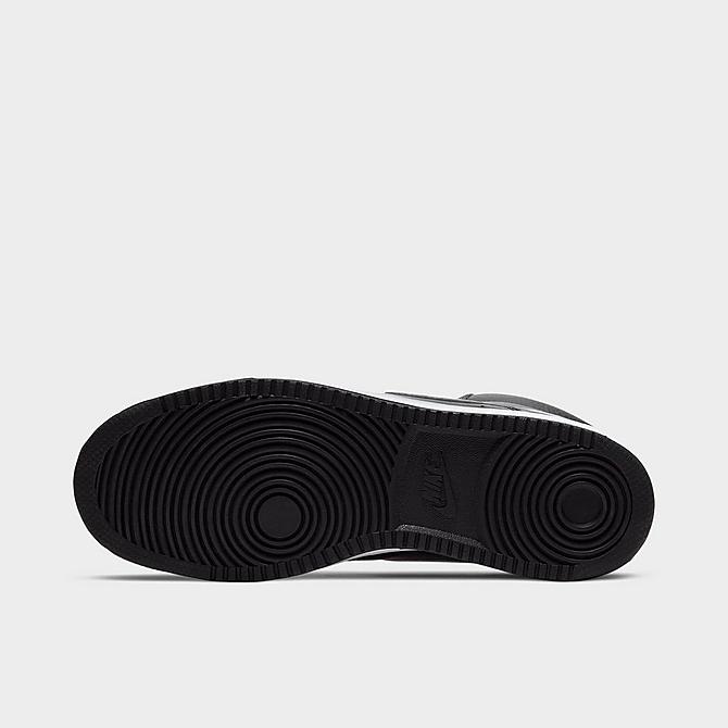 Bottom view of Men's Nike Court Vision Mid Casual Shoes in Black/White Click to zoom
