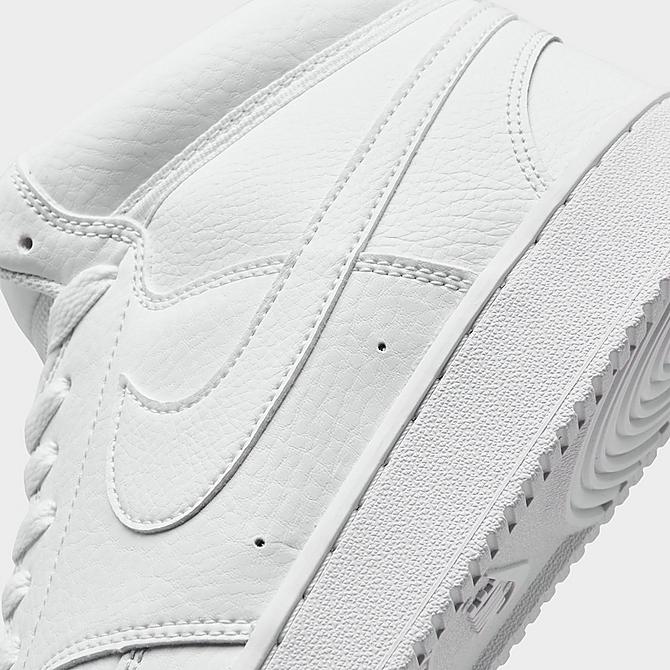 Front view of Men's Nike Court Vision Mid Casual Shoes in White/White/White Click to zoom