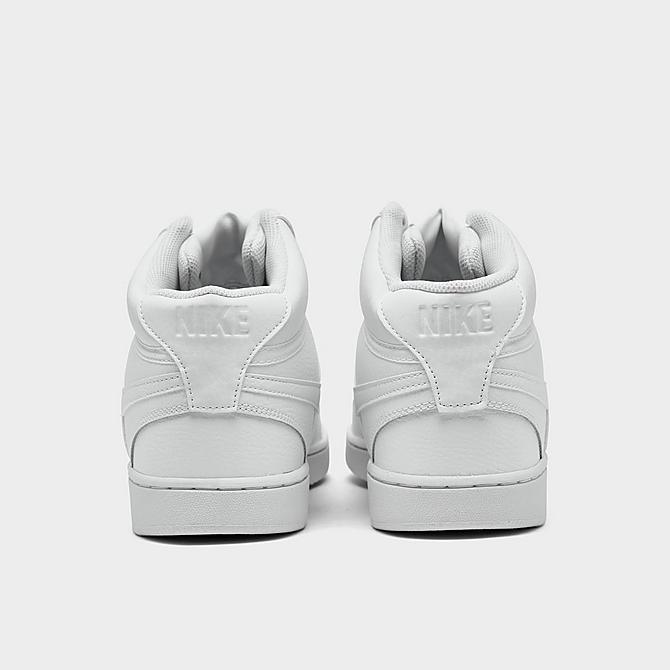 Left view of Men's Nike Court Vision Mid Casual Shoes in White/White/White Click to zoom