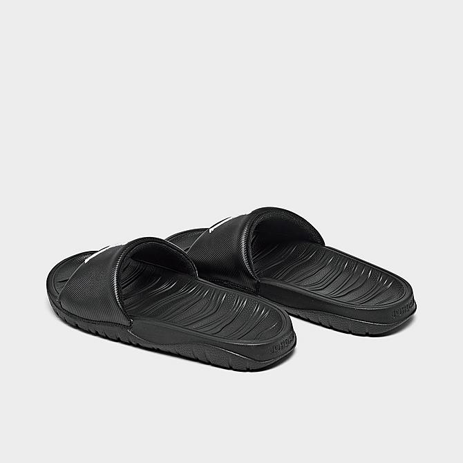 Left view of Boys' Big Kids' Jordan Break Slide Sandals in Black/White Click to zoom