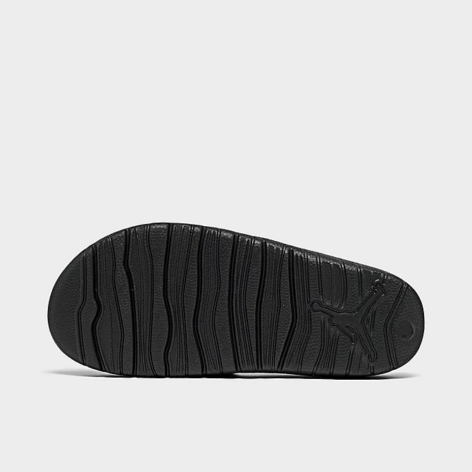Bottom view of Boys' Big Kids' Jordan Break Slide Sandals in Black/White Click to zoom