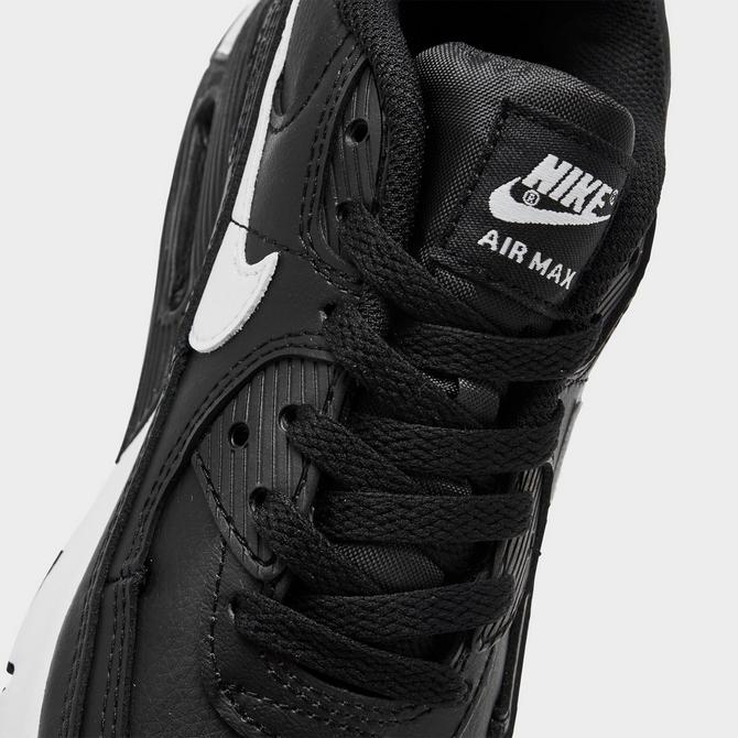 Nike black air max hotsell 90 leather trainers junior