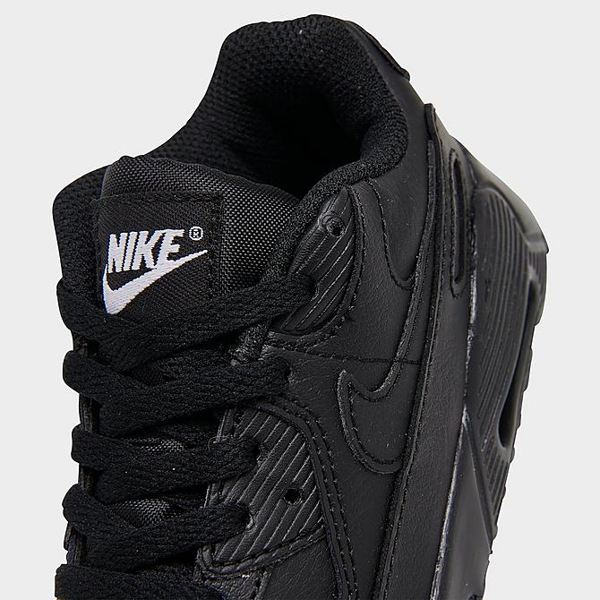 Front view of Kids' Toddler Nike Air Max 90 Casual Shoes in Black/Black/White/Black Click to zoom