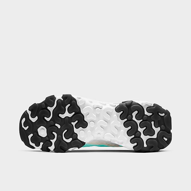 Bottom view of Boys' Big Kids' Nike React Vision Running Shoes in Light Bone/Tropical Twist-Black-White Click to zoom