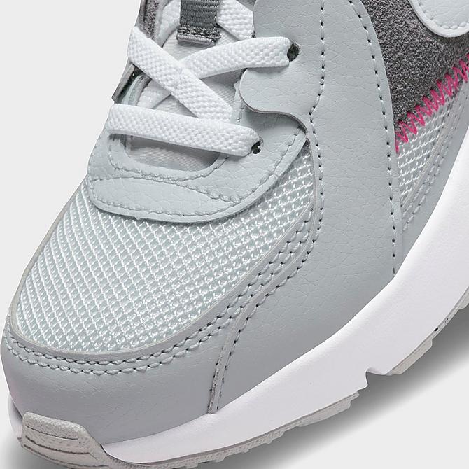Front view of Girls' Little Kids' Nike Air Max Excee Casual Shoes in Pure Platinum/White/Pink Prime/Smoke Grey Click to zoom