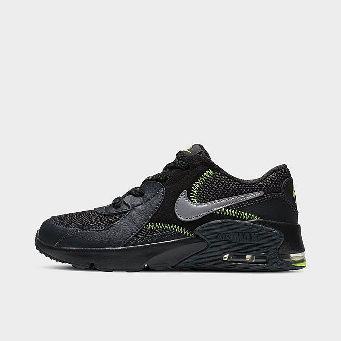 Right view of Little Kids' Nike Air Max Excee Casual Shoes in Anthracite/Metallic Silver/Black/Volt Click to zoom