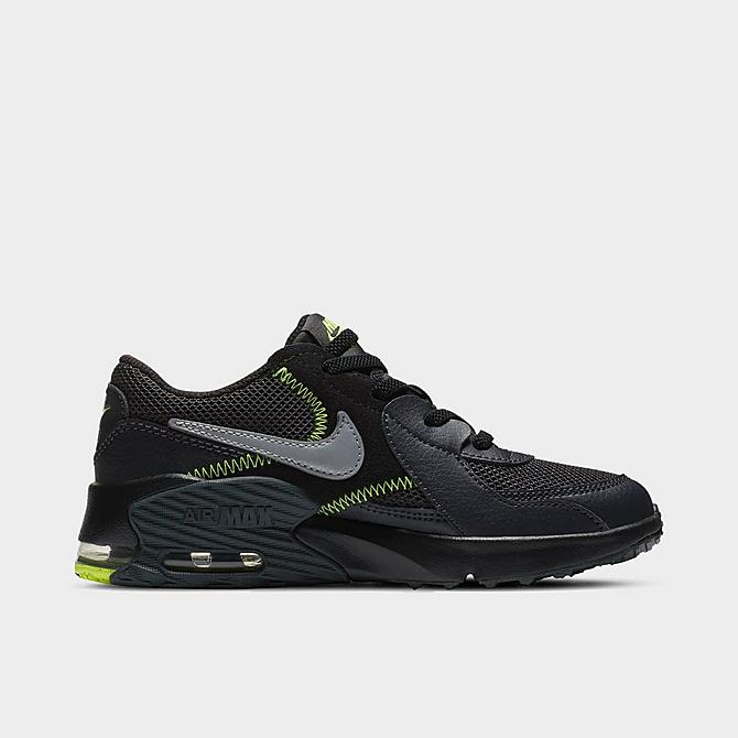 Front view of Little Kids' Nike Air Max Excee Casual Shoes in Anthracite/Metallic Silver/Black/Volt Click to zoom