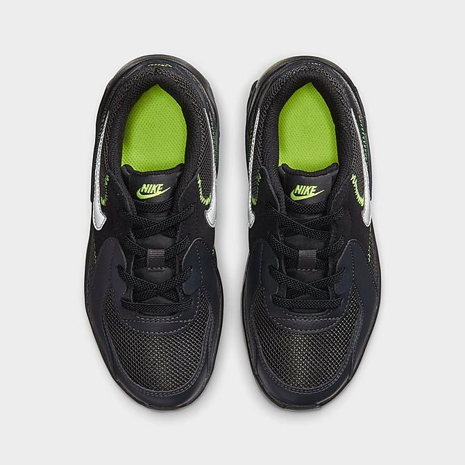 Back view of Little Kids' Nike Air Max Excee Casual Shoes in Anthracite/Metallic Silver/Black/Volt Click to zoom