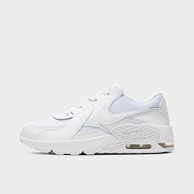 Right view of Little Kids' Nike Air Max Excee Casual Shoes in White/White/White Click to zoom
