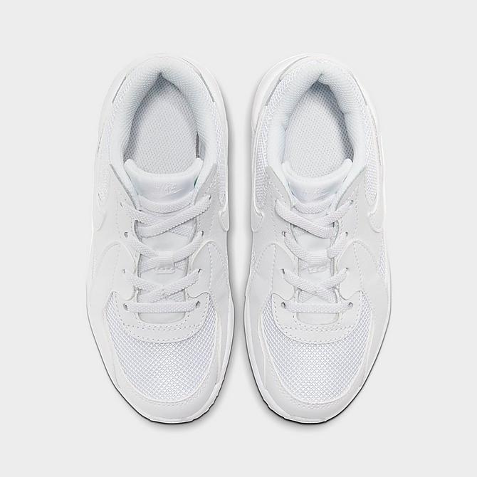 Back view of Little Kids' Nike Air Max Excee Casual Shoes in White/White/White Click to zoom