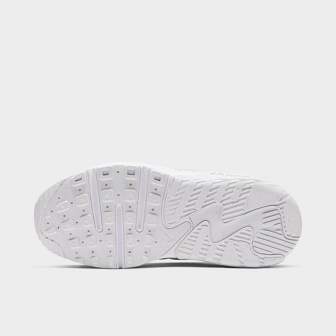 Bottom view of Little Kids' Nike Air Max Excee Casual Shoes in White/White/White Click to zoom