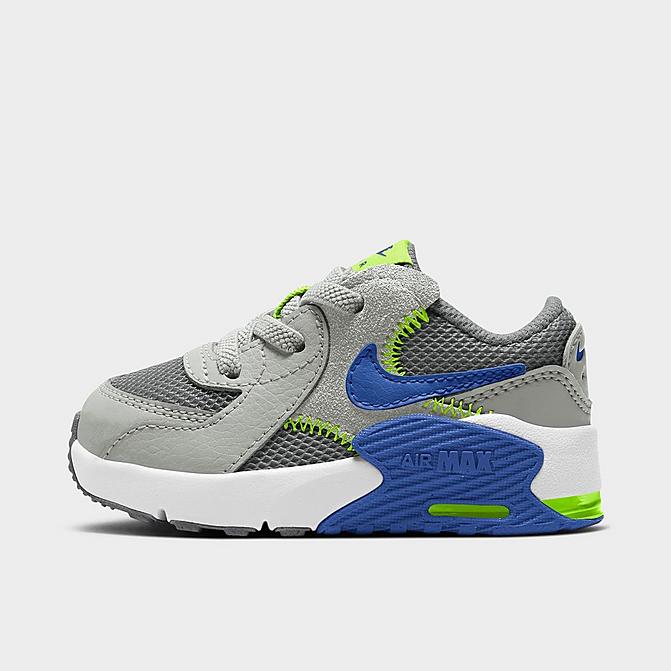 [angle] view of Boys' Toddler Nike Air Max Excee Casual Shoes in Iron Grey/Grey Royal-Grey Fog-Volt Click to zoom