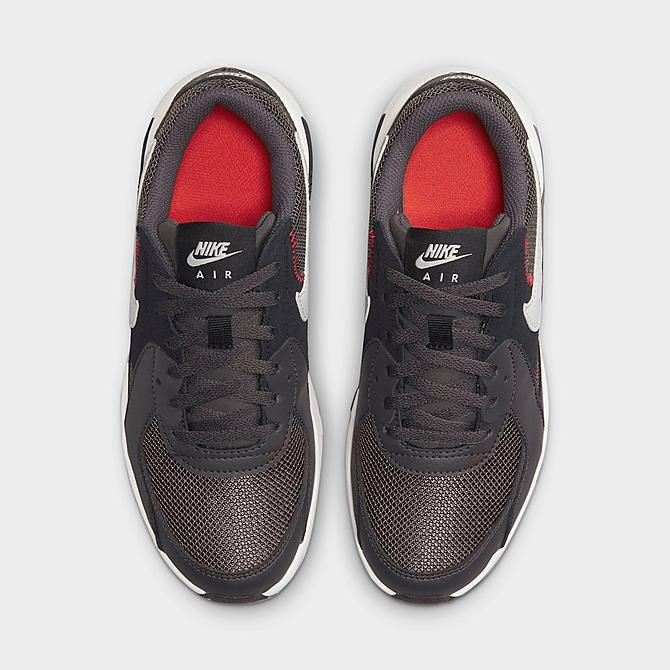 Back view of Boys' Big Kids' Nike Air Max Excee Casual Shoes in Medium Ash/Platinum Tint/Sired Red/Black Click to zoom