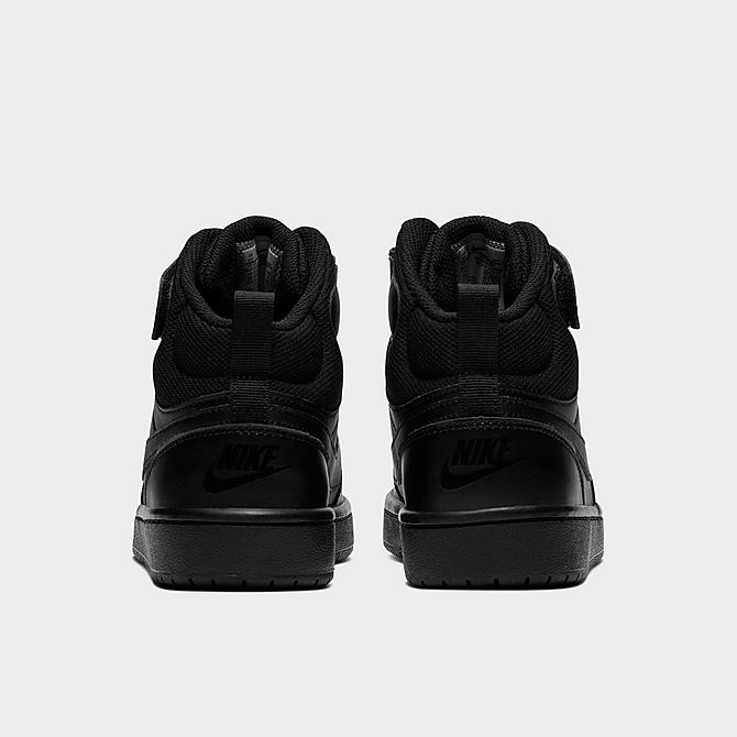 Left view of Big Kids' Nike Court Borough Mid 2 Casual Shoes in Black/Black/Black Click to zoom