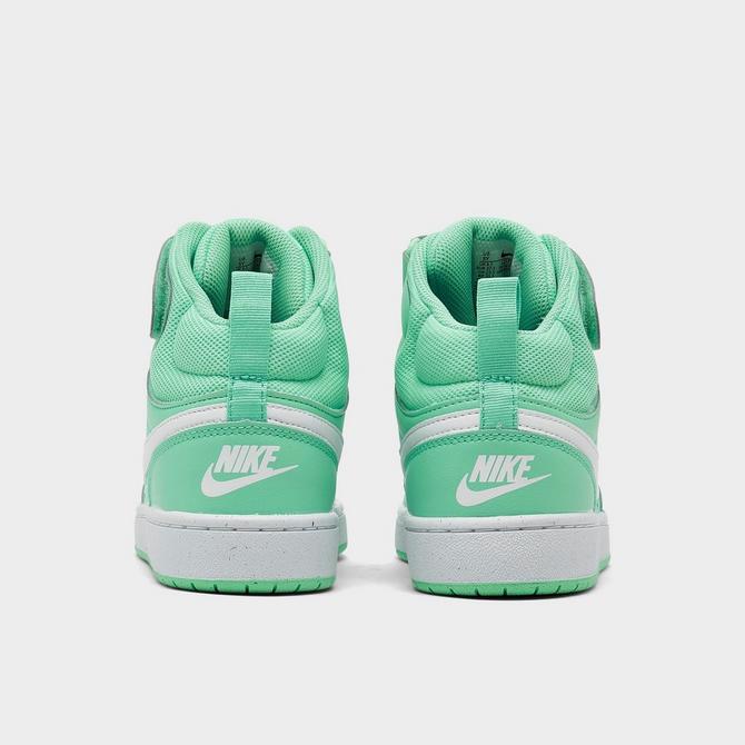 WHITE NIKE Girls Big Kid Court Borough 2 Mid Sneaker