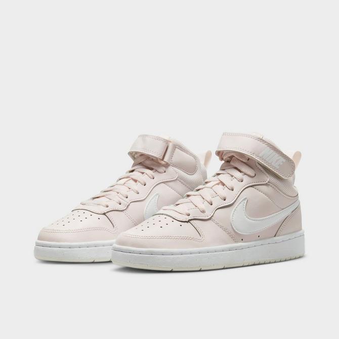 WHITE NIKE Girls Big Kid Court Borough 2 Mid Sneaker