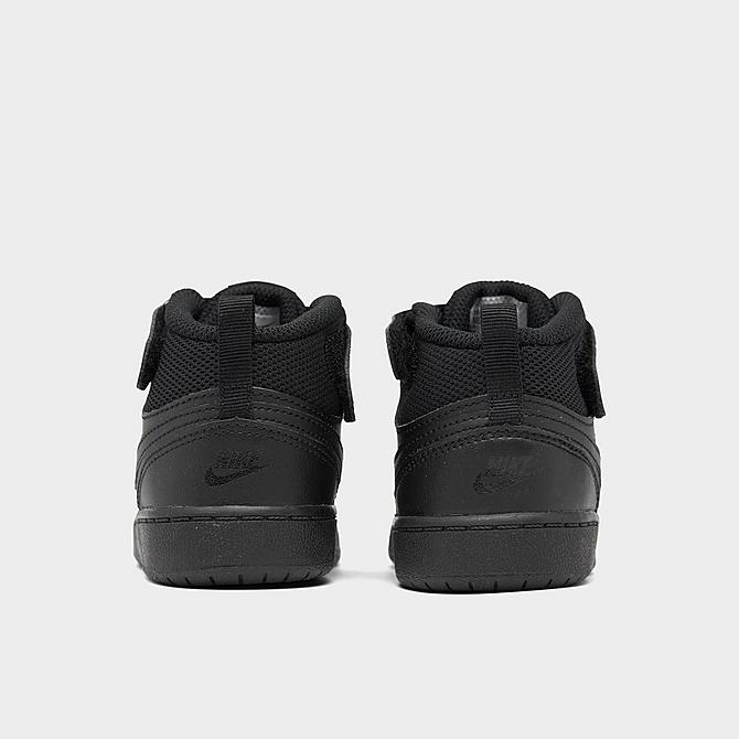Left view of Kids' Toddler Nike Court Borough Mid 2 Casual Shoes in Black/Black/Black Click to zoom