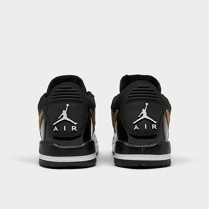 Left view of Boys' Big Kids' Jordan Legacy 312 Low Off-Court Shoes in Black/Metallic Gold/White Click to zoom