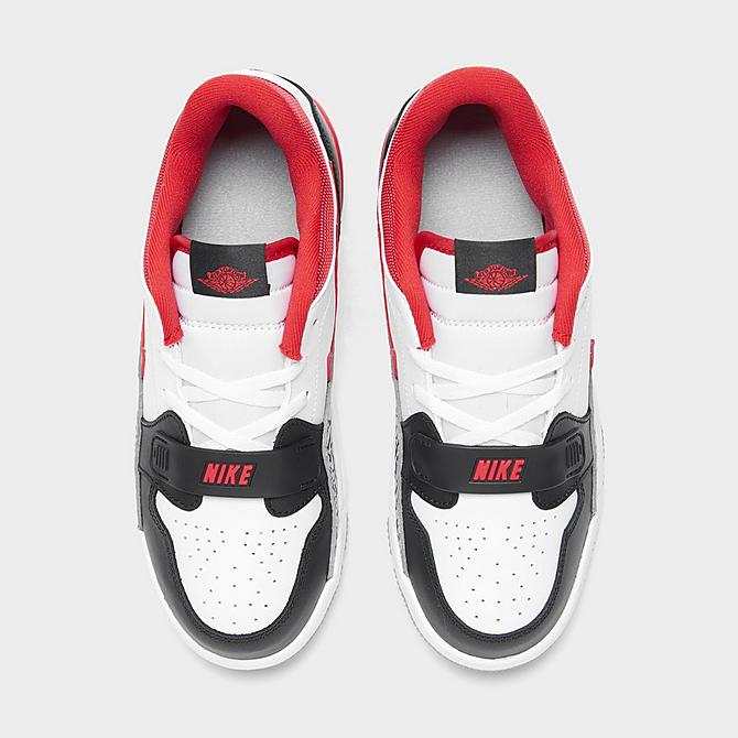 Back view of Boys' Little Kids' Jordan Legacy 312 Low Off-Court Shoes in White/Fire Red/Black/Wolf Grey Click to zoom