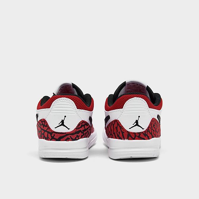 Left view of Boys' Toddler Jordan Legacy 312 Low Off-Court Shoes in White/Black/Gym Red Click to zoom