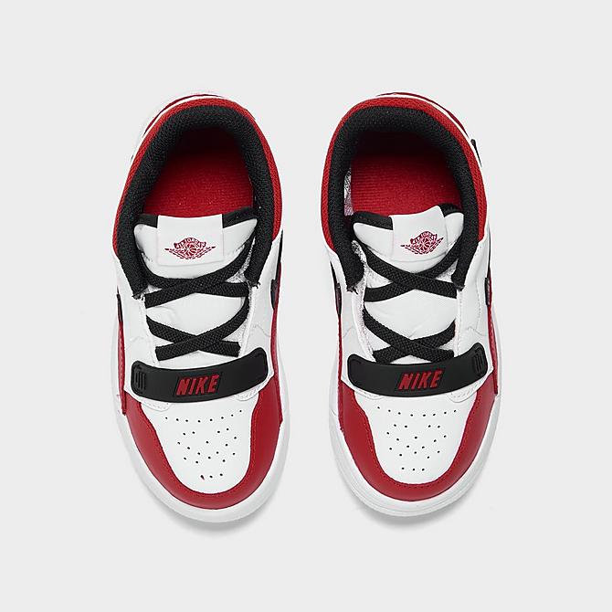 Back view of Boys' Toddler Jordan Legacy 312 Low Off-Court Shoes in White/Black/Gym Red Click to zoom