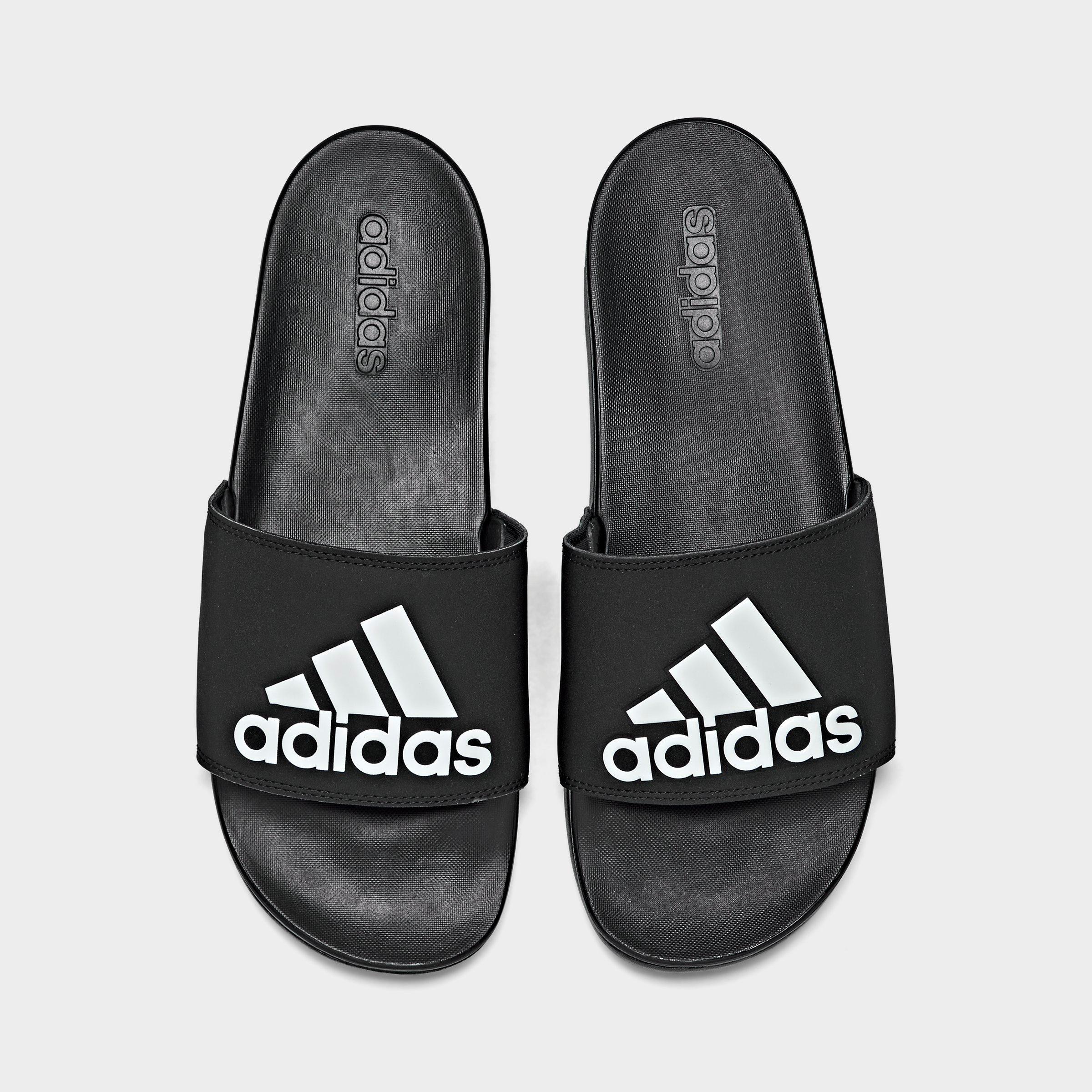 adidas cloudfoam black slides