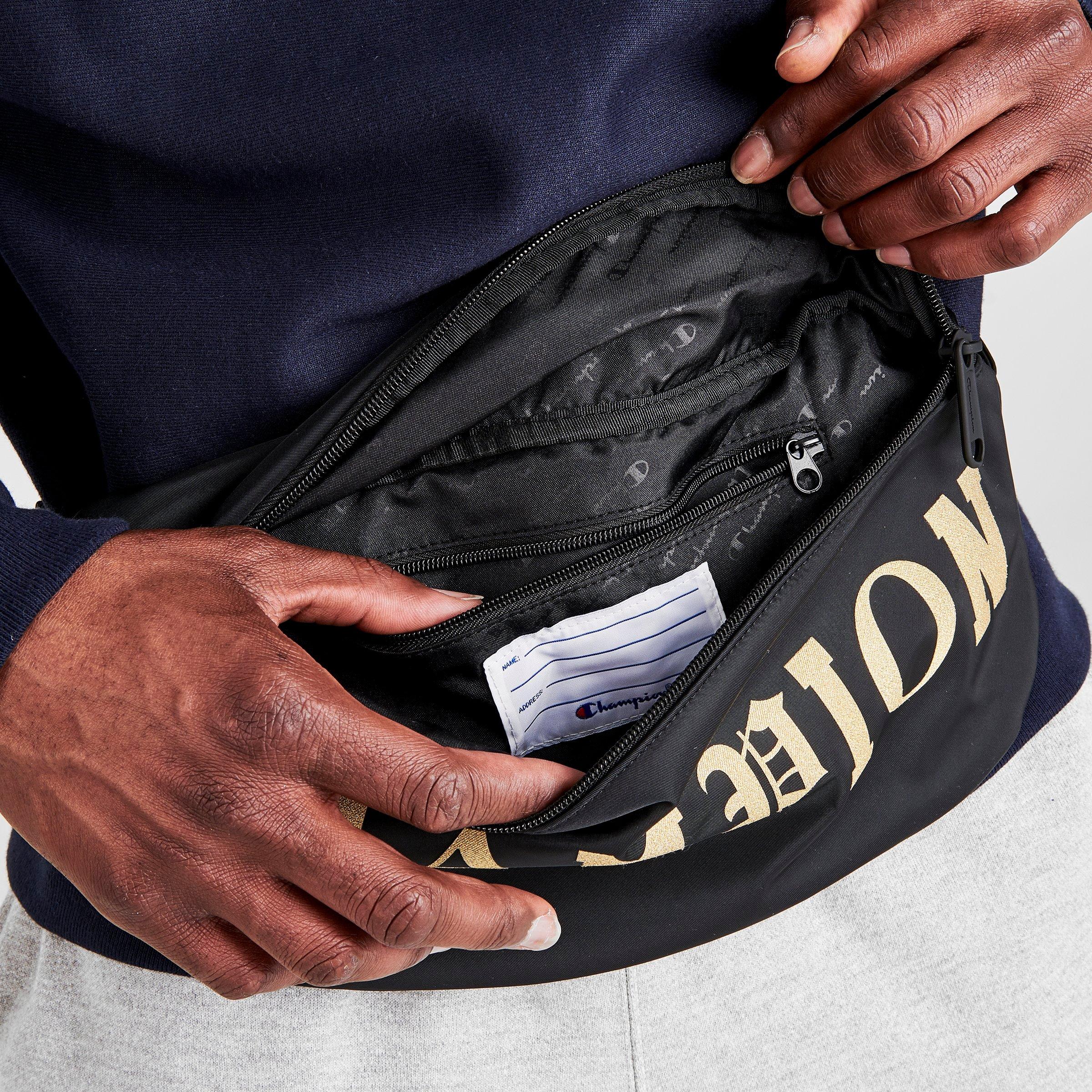 black and gold champion fanny pack