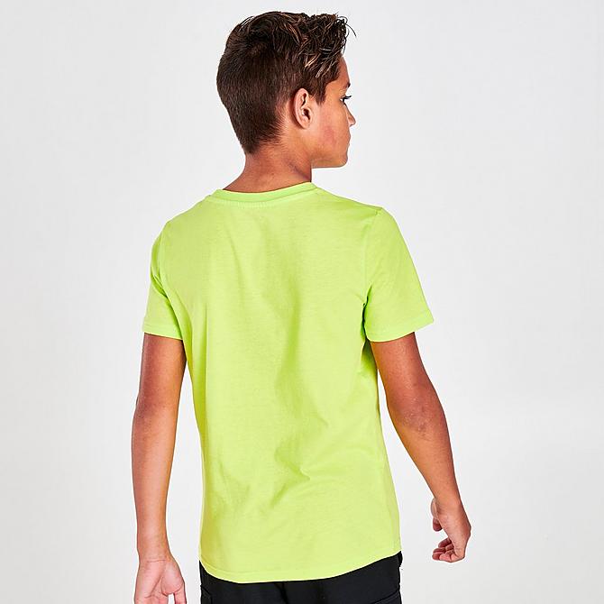 Back Right view of Boys' Champion Dual Logo T-Shirt in Sweet Green Click to zoom