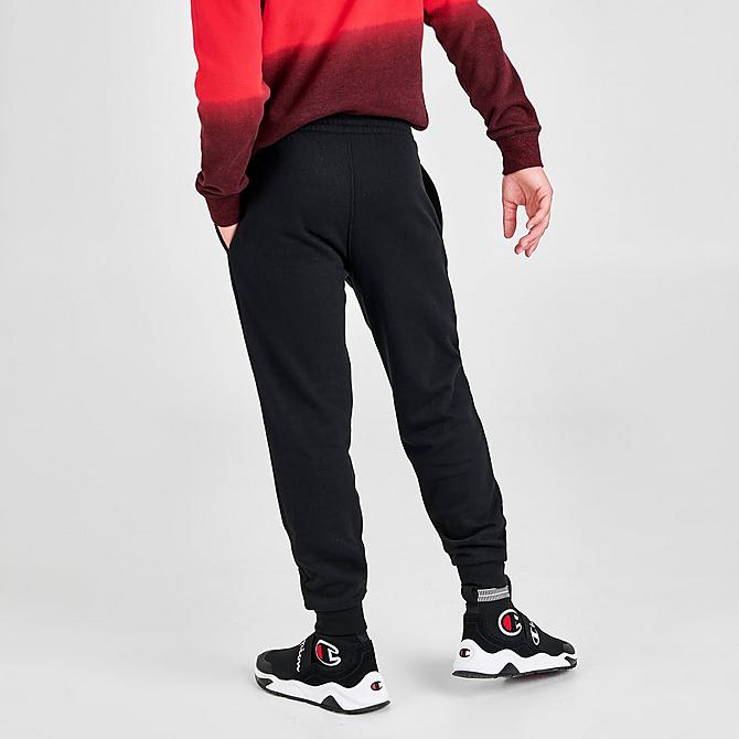 Back Right view of Kids' Champion Script French Terry Jogger Pants in Black Click to zoom
