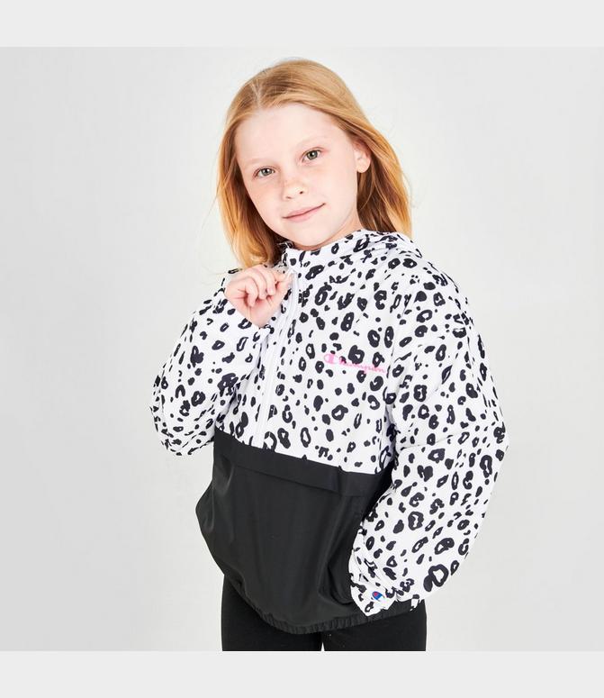 Girls' Champion Leopard Colorblock Windbreaker Wind Jacket