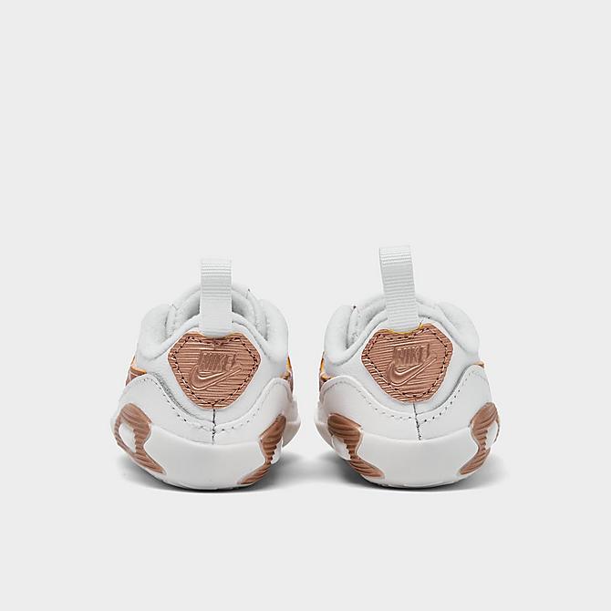 Left view of Girls' Infant Nike Air Max 90 Crib Booties in White/Metallic Red Bronze/Summit White Click to zoom