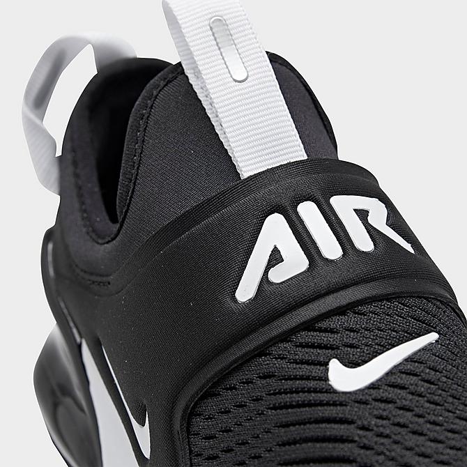 Front view of Little Kids' Nike Air Max 270 Extreme Casual Shoes in Black/White Click to zoom