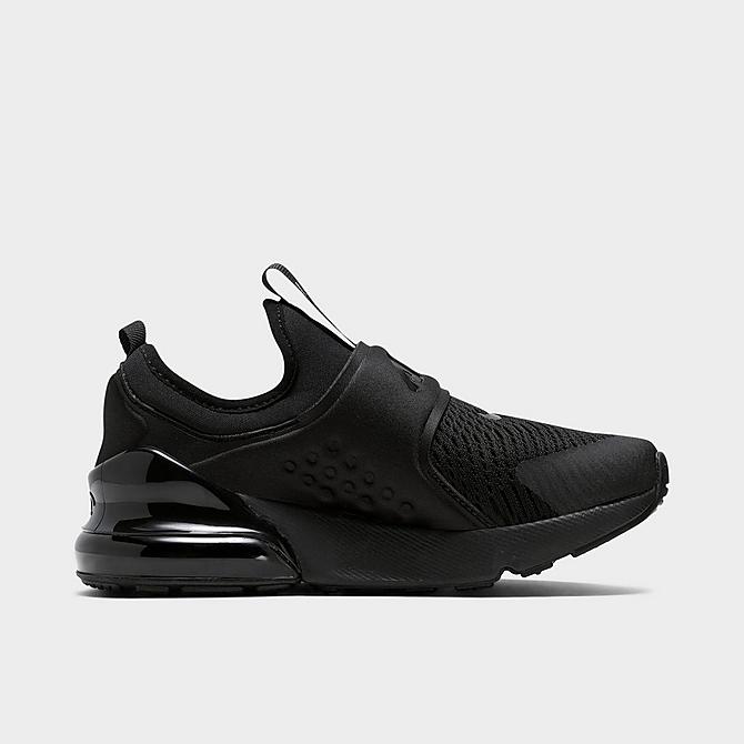 Front view of Little Kids' Nike Air Max 270 Extreme Casual Shoes in Black/Black/Black Click to zoom