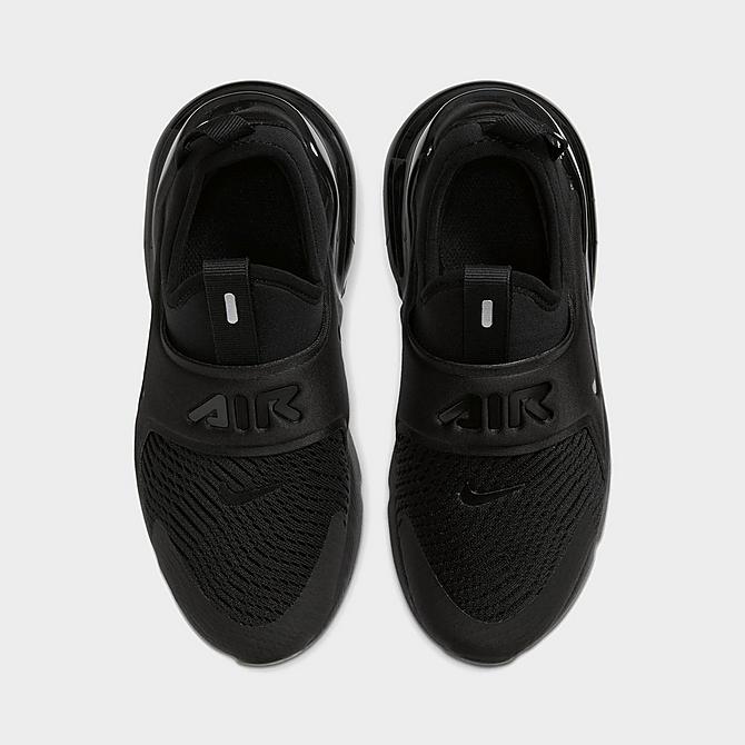 Back view of Little Kids' Nike Air Max 270 Extreme Casual Shoes in Black/Black/Black Click to zoom