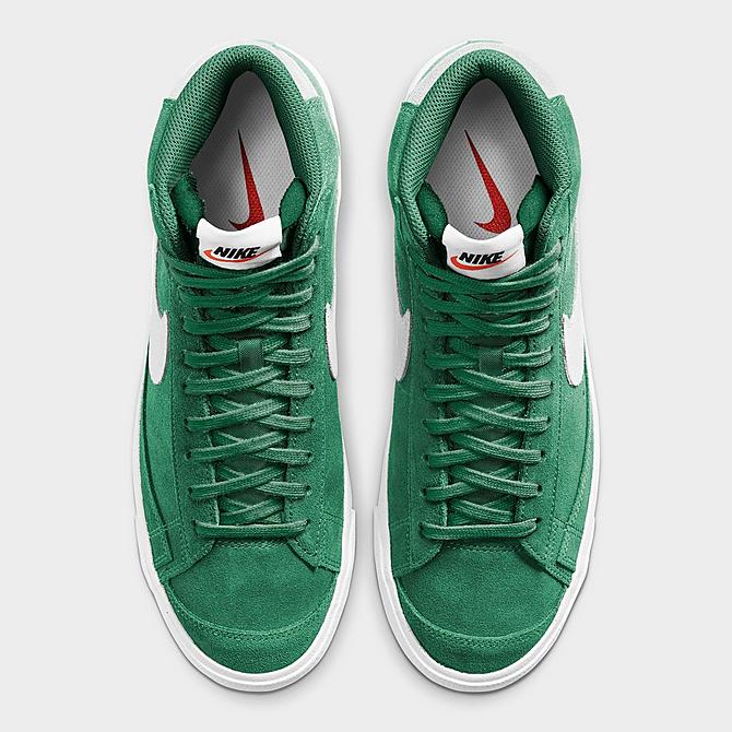 Back view of Men's Nike Blazer Mid '77 Suede Casual Shoes in Pine Green/White/Pine Green Click to zoom