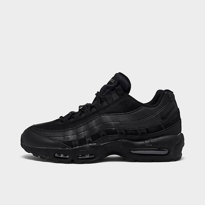 Right view of Men's Nike Air Max 95 Essential Casual Shoes in Black/Black/Dark Grey Click to zoom