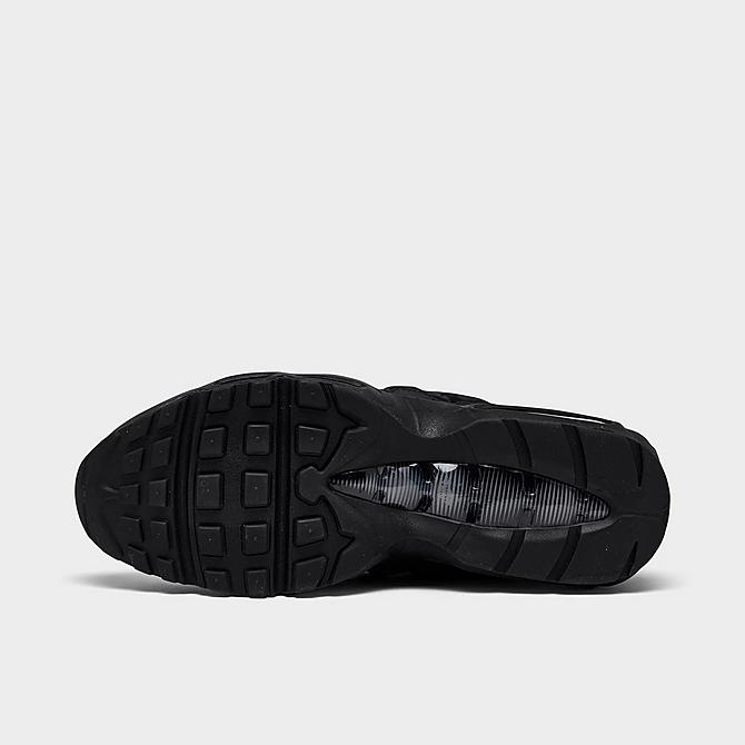 Bottom view of Men's Nike Air Max 95 Essential Casual Shoes in Black/Black/Dark Grey Click to zoom