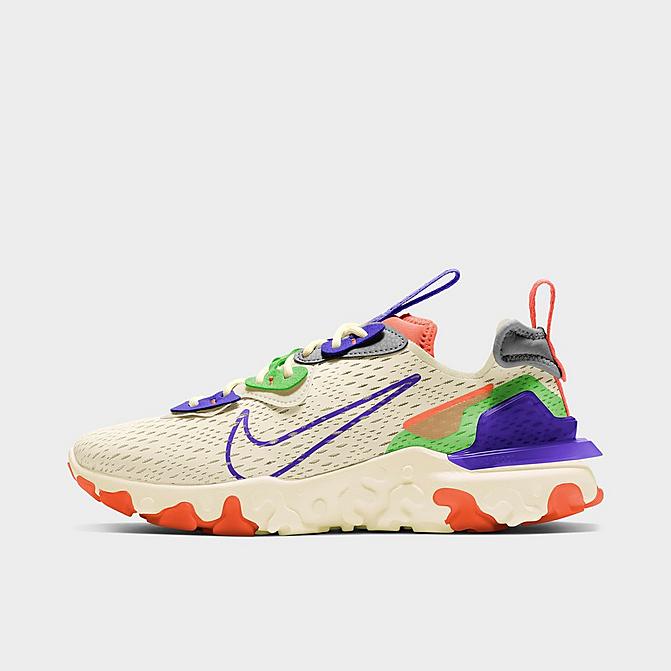 Right view of Women's Nike React Vision Running Shoes in Pale Ivory/Concord/Hyper Crimson/Mean Green Click to zoom